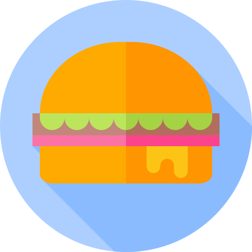 Burguer Flat Circular Flat icon