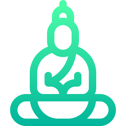 Buddha Basic Gradient Lineal color icon