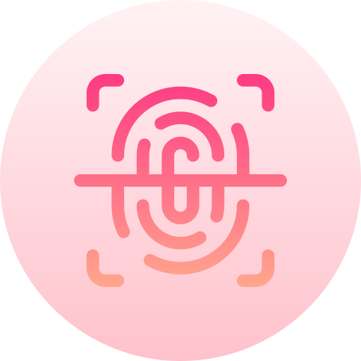 Fingerprint scan Basic Gradient Circular icon