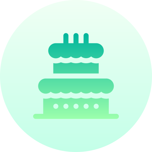 생일 케이크 Basic Gradient Circular icon