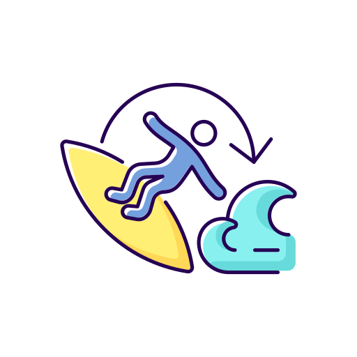surf Generic Thin Outline Color icono