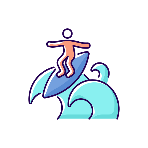 Surfing Generic Thin Outline Color icon