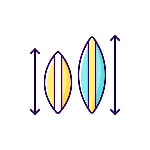 Surfboard Generic Thin Outline Color icon