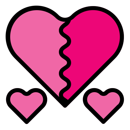 Broken heart Generic Outline Color icon