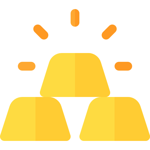 Gold ingot Basic Rounded Flat icon