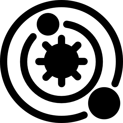 sistema solar Basic Rounded Filled icono