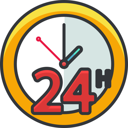 24 hours Roundicons Premium Lineal Color icon