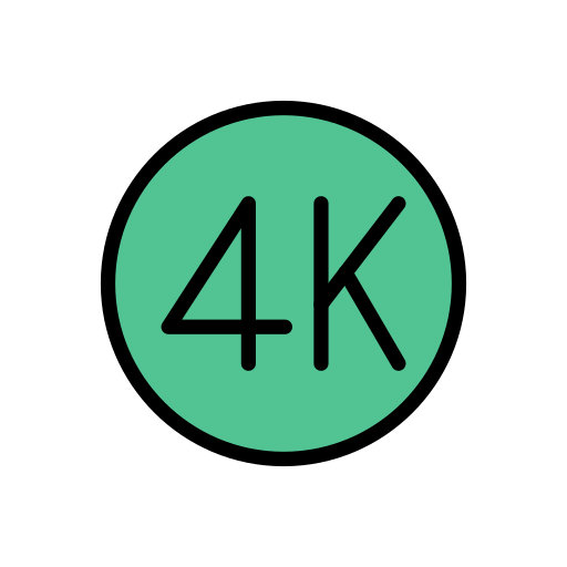 película 4k Vector Stall Lineal Color icono
