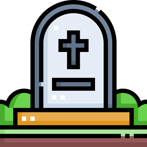 Tombstone Detailed Straight Lineal color icon