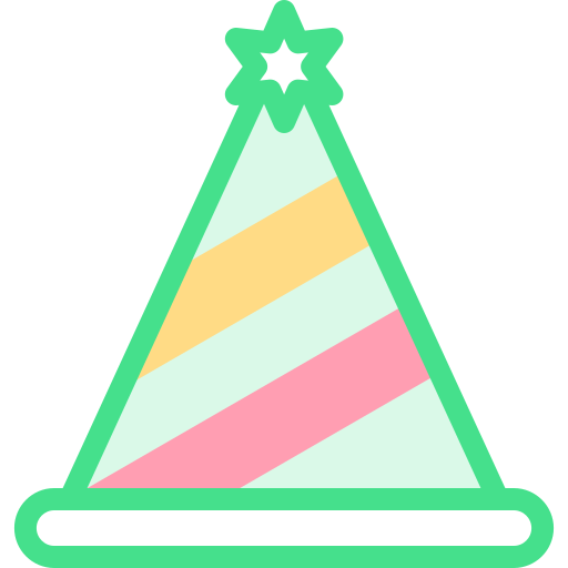 Party hat Detailed color Lineal color icon