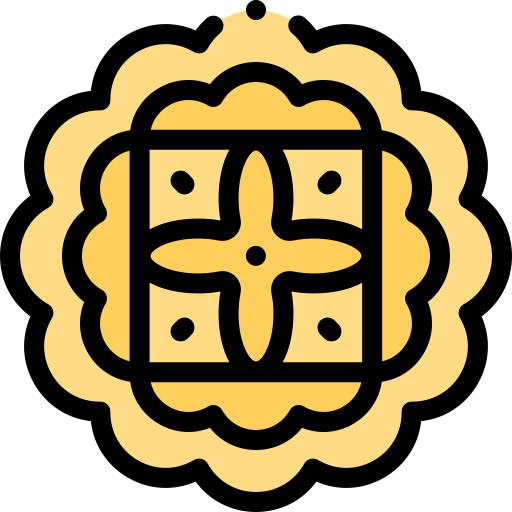 Moon cake Detailed Rounded Lineal color icon