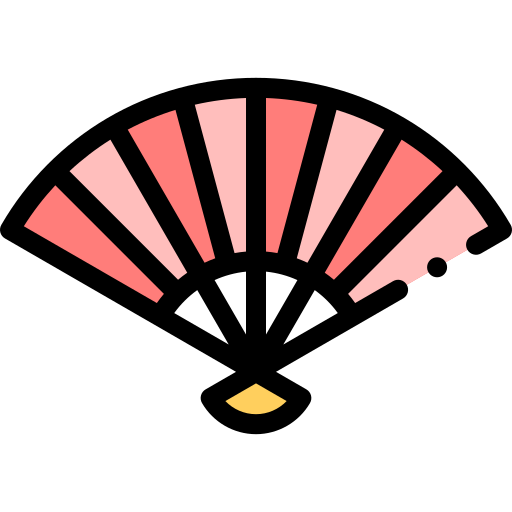 Paper fan Detailed Rounded Lineal color icon