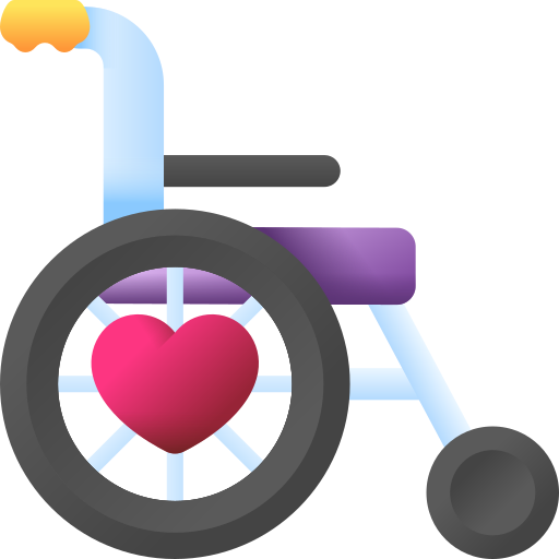 fauteuil roulant 3D Color Icône