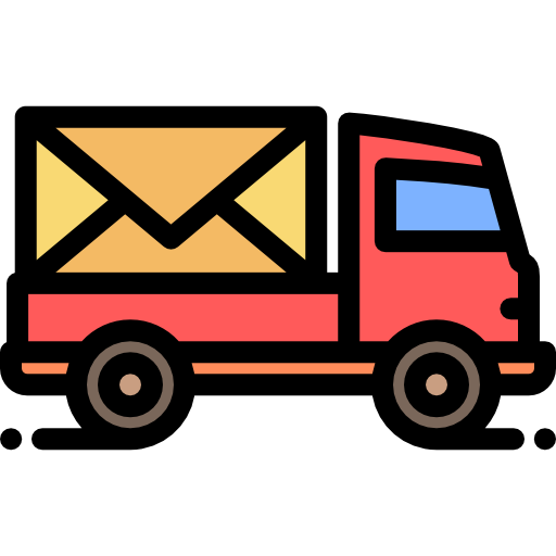 camión de correo Detailed Rounded Lineal color icono