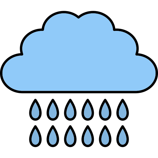 Rain Generic Thin Outline Color icon