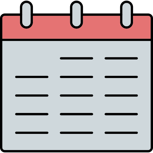 calendario Generic Thin Outline Color icono