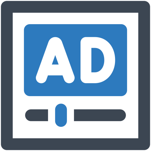 Video ad Generic Blue icon