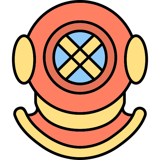 casco de buceo Generic Thin Outline Color icono