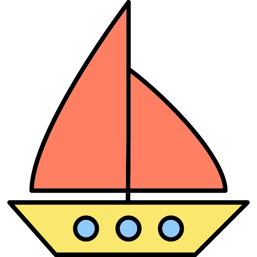 bateau à voile Generic Thin Outline Color Icône