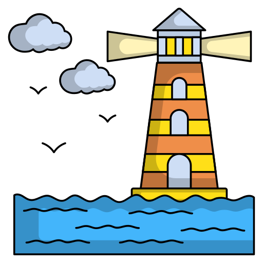 torre de luz Generic Thin Outline Color icono
