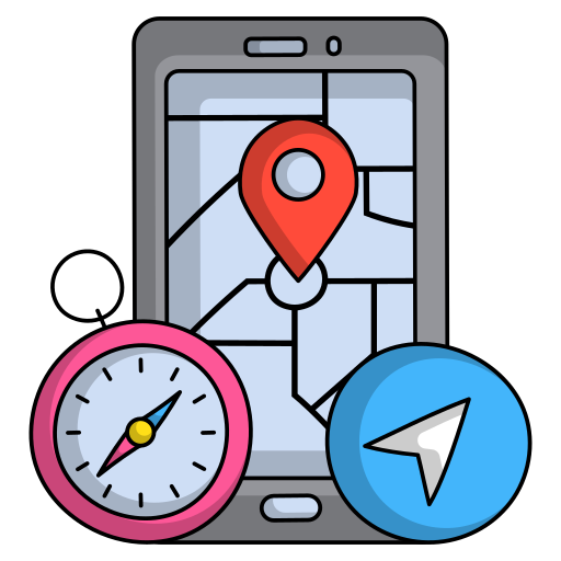 gps-навигация Generic Thin Outline Color иконка