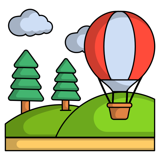 heteluchtballon Generic Thin Outline Color icoon