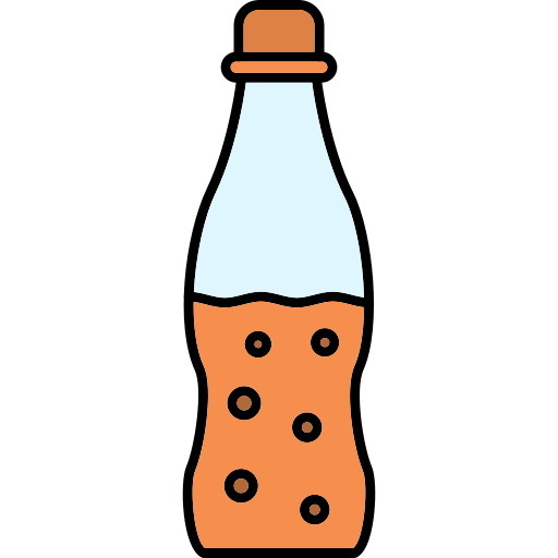 botella Generic Thin Outline Color icono