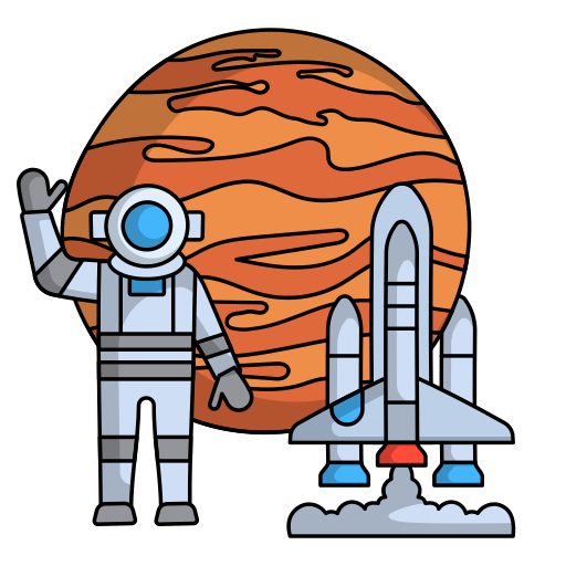 astronaut Generic Thin Outline Color icoon