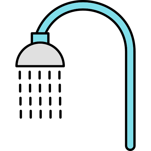 ducha Generic Thin Outline Color icono