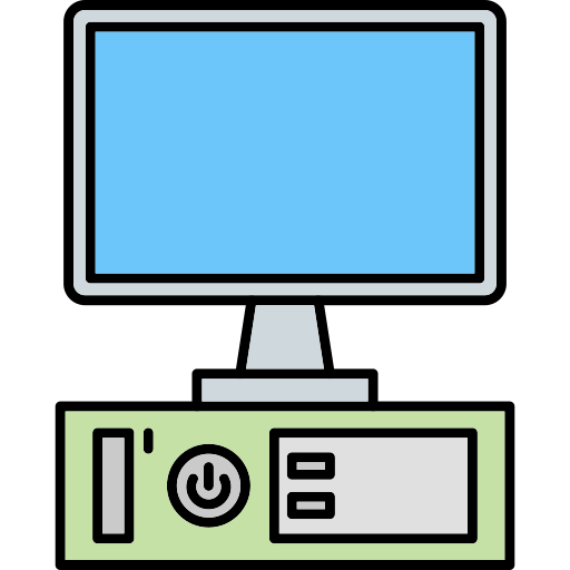 コンピューター Generic Thin Outline Color icon