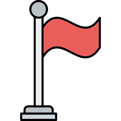 Flag Generic Thin Outline Color icon