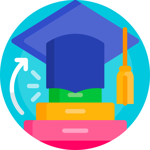 Academic cap Detailed Flat Circular Flat icon