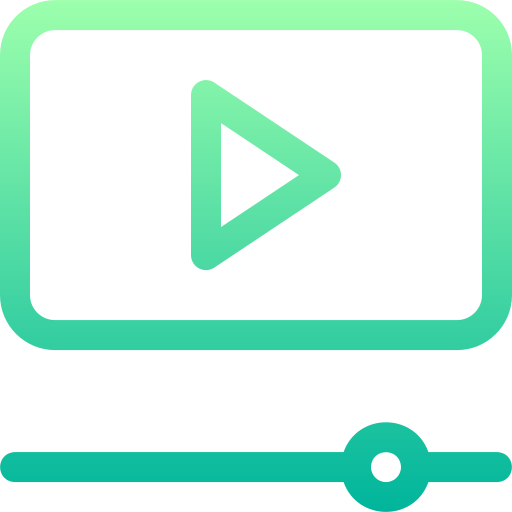 Video player Basic Gradient Lineal color icon