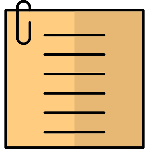nota de papel Generic Thin Outline Color icono