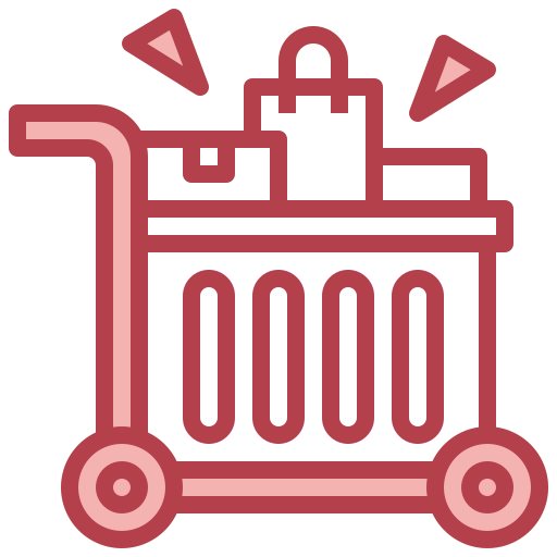Shopping cart Surang Red icon
