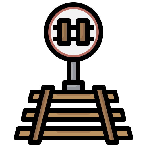 Train track Surang Lineal Color icon