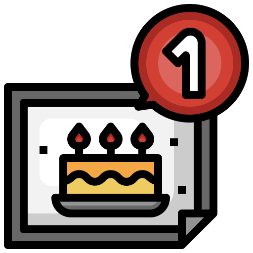 Birthday Surang Lineal Color icon