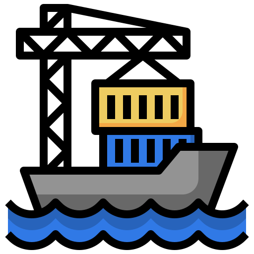 barco de carga Surang Lineal Color icono