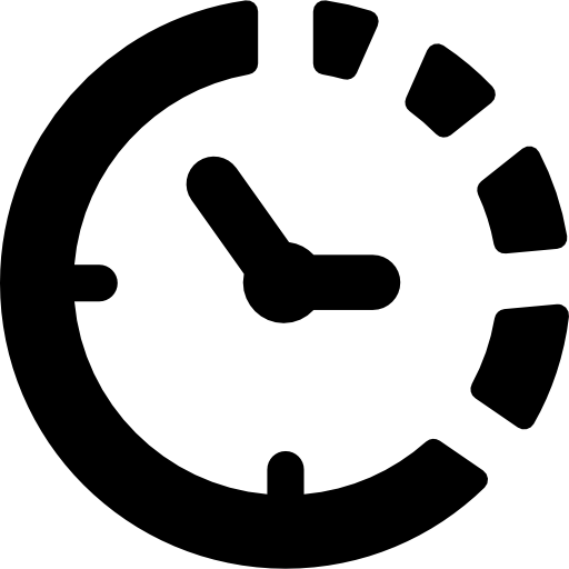 símbolo de reloj de forma circular  icono