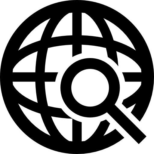 símbolo de pesquisa internacional  Ícone