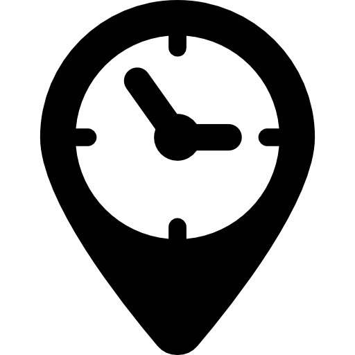Clock in placeholder shape  icon