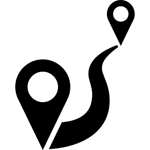 Distance to travel between two points  icon
