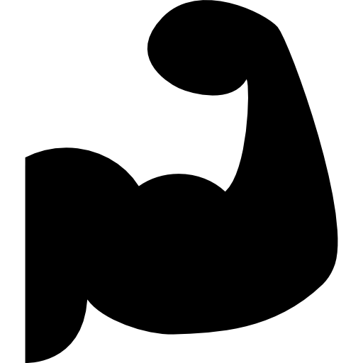 silhouette de bras musclé Basic Rounded Filled Icône