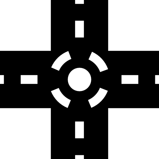 vista superior de la cruz de la carretera  icono