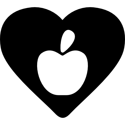 manzana en un corazón Basic Rounded Filled icono