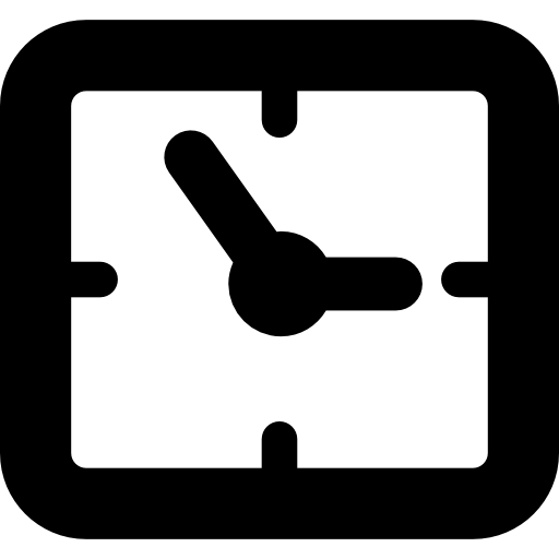 Clock of rectangular shape  icon