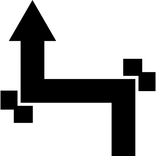 flecha com dois ângulos retos  Ícone