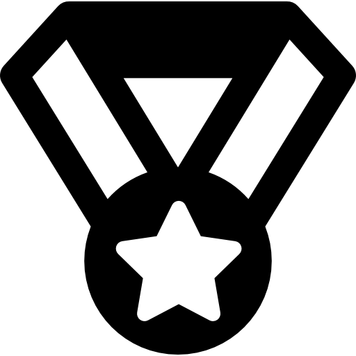 medalla de estrella en collar de cinta Basic Rounded Filled icono