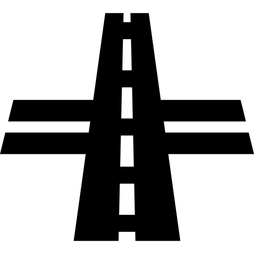 Crossing roads perspective  icon