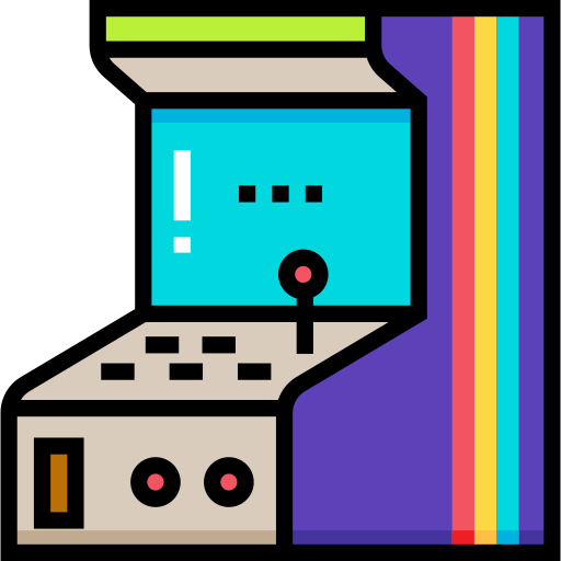 máquina de arcade Detailed Straight Lineal color icono
